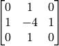 \vecthreethree {0}{1}{0}{1}{-4}{1}{0}{1}{0}