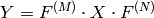 Y = F^{(M)} \cdot X \cdot F^{(N)}