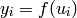 y_i = f(u_i)