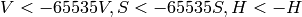 V <- 65535 V, S <- 65535 S, H <- H