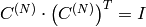 C^{(N)} \cdot \left(C^{(N)}\right)^T = I