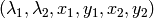 (\lambda_1, \lambda_2, x_1, y_1, x_2, y_2)
