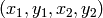 (x_1, y_1, x_2, y_2)